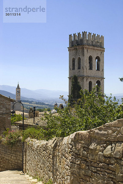 Turm von San Rufino  Assisi  Umbrien  Italien  Europa