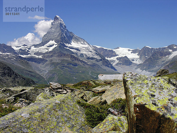 Matterhorn bei Zermatt  Wallis  Schweiz  Europa