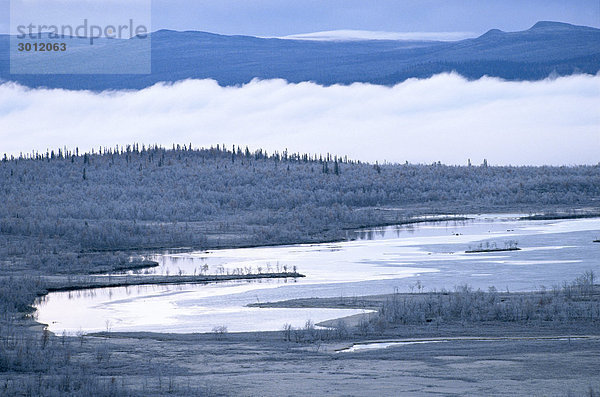 Nebel über Sarek Nationalpark.