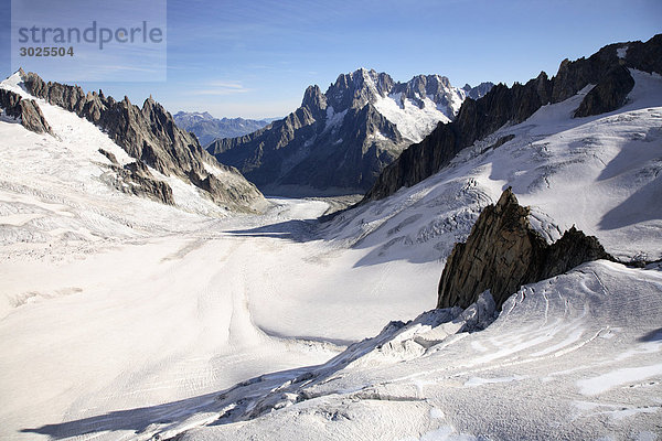 Berge und Gletscher bei Mont Blanc