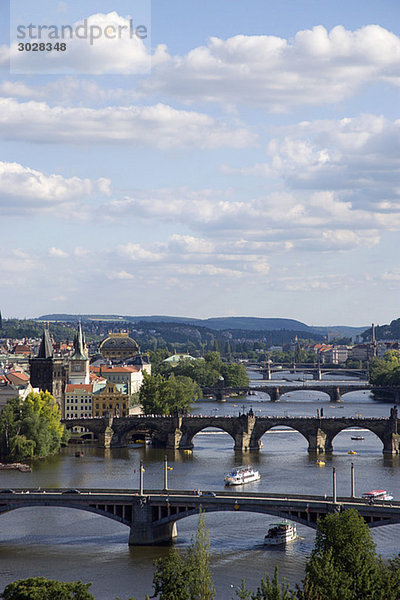 Czech Republic  Prague  Vitava river and bridges