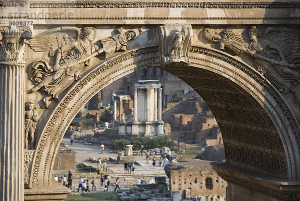 Italy  Rome  Arch of Septimius Severus  Temple of Vesta in background