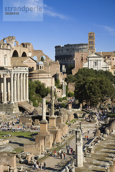 Italy  Rome  Roman Forum and tourists