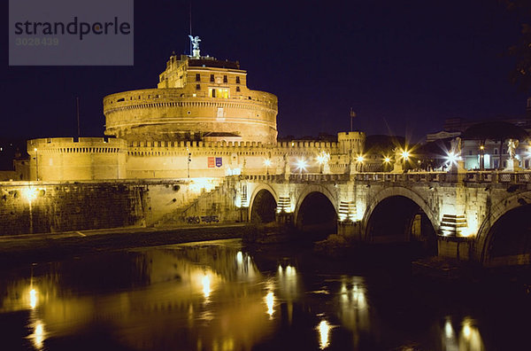 Italy  Rome  Castle Sant'Angelo at night