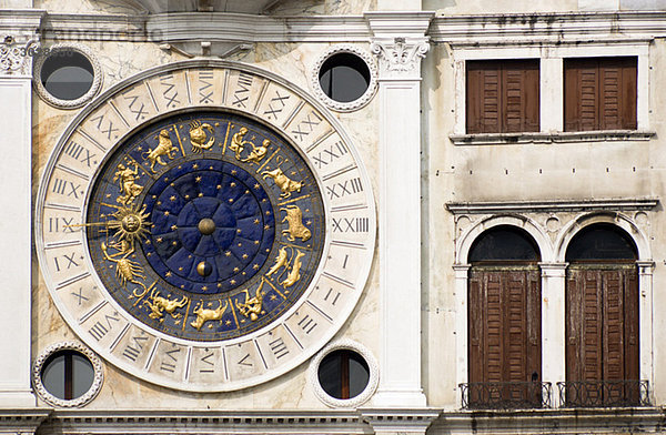 Italy  Venice  St Marcus Square  Tower  Zodiac signs