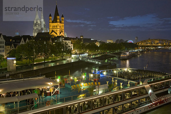 Germany  Cologne  City view at night