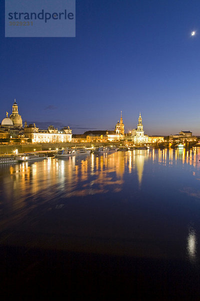 Germany  Dresden  Skyline at night
