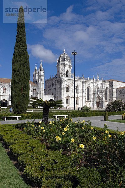 Portugal  Lissabon  Fassade von Jeronimos monastery