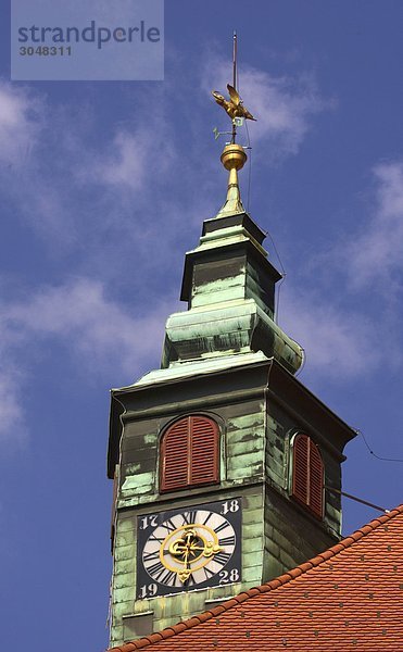 Slowenien  Ljubljana  Old Town  dem Rathausturm bell