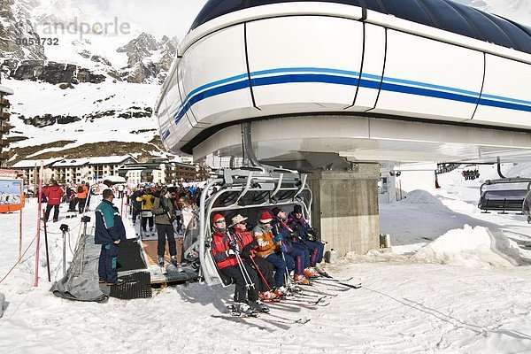 Skilift Breuil-Cervinia Aostatal Italien