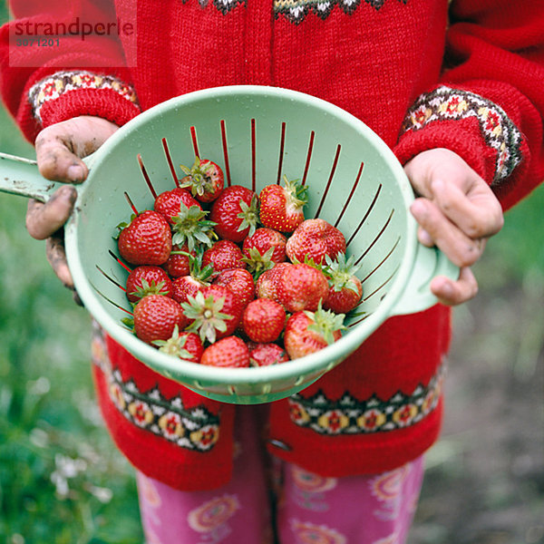 Ein Mädchen mit Erdbeeren Schweden.