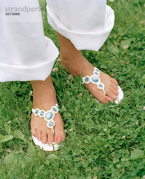 Feet wearing sandals Sweden.