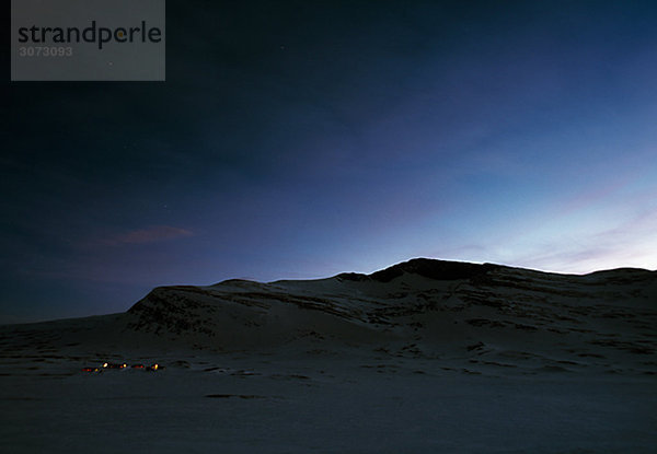 Wintry landscape by night Harjedalen Sweden.