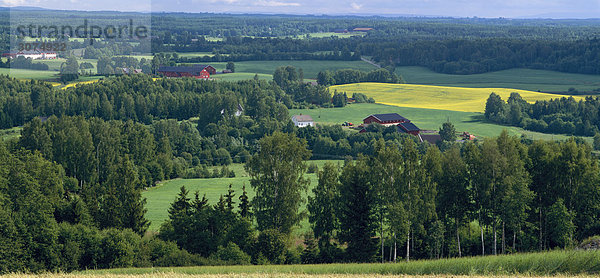 Tal mit den Feldern Farm und Vergewaltigung.