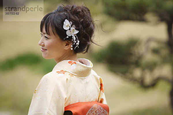 Japanische Frau tragen Kimonos
