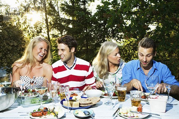 Abendessen für vier Personen