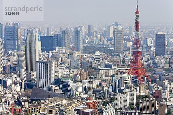 Skyline von Tokyo  Japan  Vogelperspektive