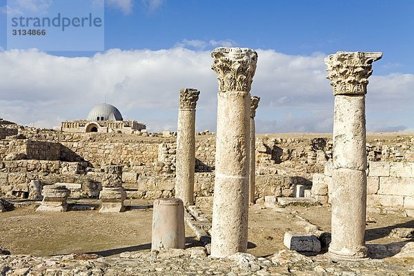 Ruine der Zitadelle  Amman  Jordanien