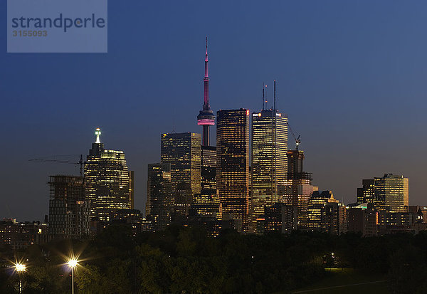 Skyline at dusk  Toronto  Ontario