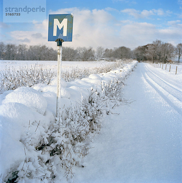 Ein Meeting anmelden ein Winter Road  Schweden.