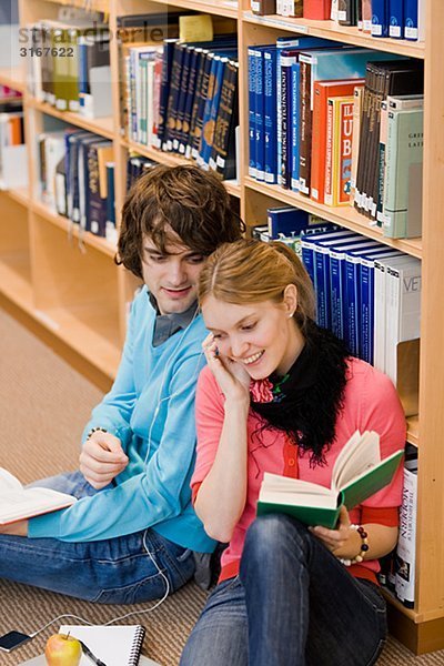 Studenten in einer Bibliothek Schweden.