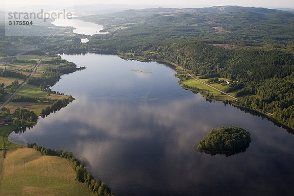 Luftbild von einer Landschaft  Schweden.