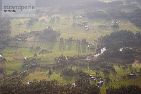 Landschaft Dunst Ansicht Luftbild Fernsehantenne Schweden