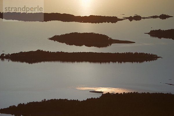 Luftbild des Archipels der See Vanern  Schweden.