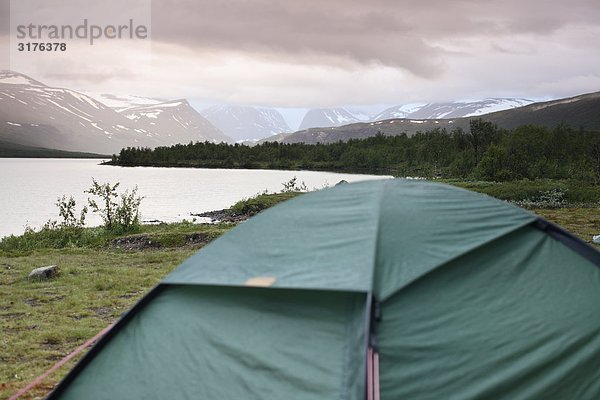 Ein Zelt im Nikkaloukta  Lappland  Schweden.
