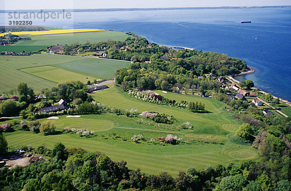 Erhöhte Ansicht Aufsicht Baum Landschaft Gebäude Meer