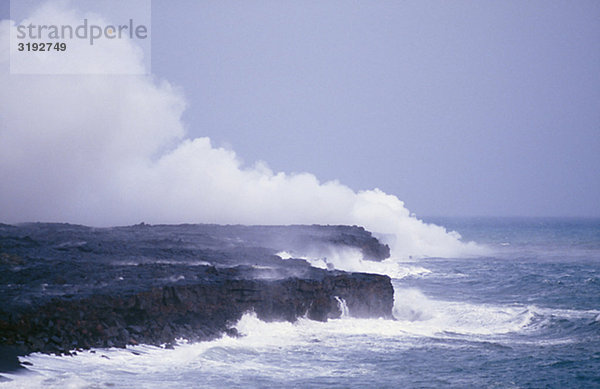 Felsbrocken Wasserwelle Welle Meer