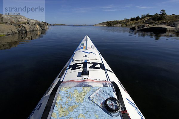 A map on a kayak  Sweden.