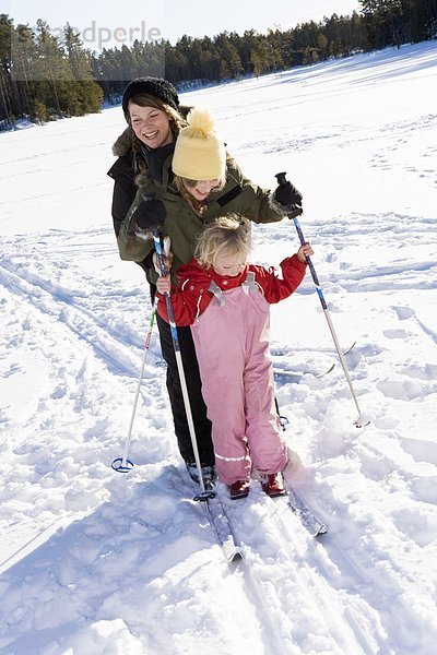 Sisters skiing  Sweden.