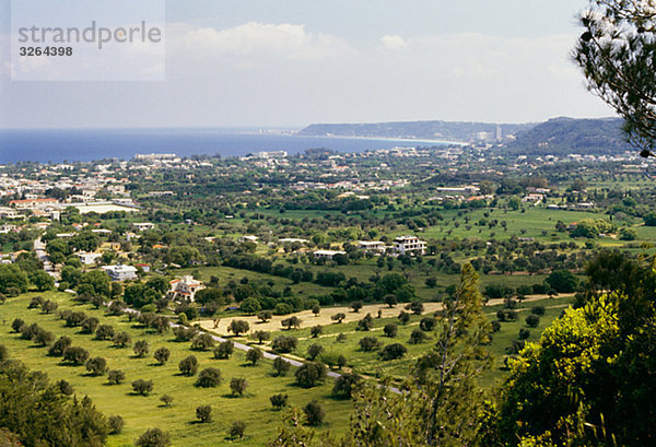View of Trianta  Filerimos  Rhodes  Greece.