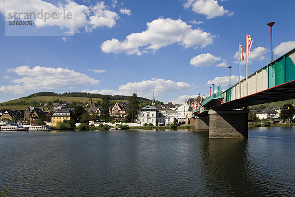 Germany  Rhineland-Palatinate  Traben-Trarbach  Bridge over Moselle river