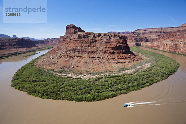 USA  Utah  Felsformation und Colorado River  erhöhte Aussicht