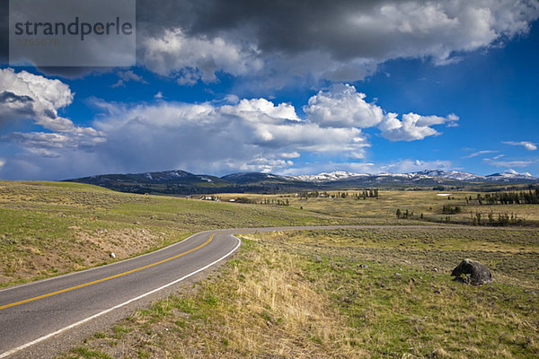USA  Yellowstone Park  Lamar Valley  Verlassene Straße