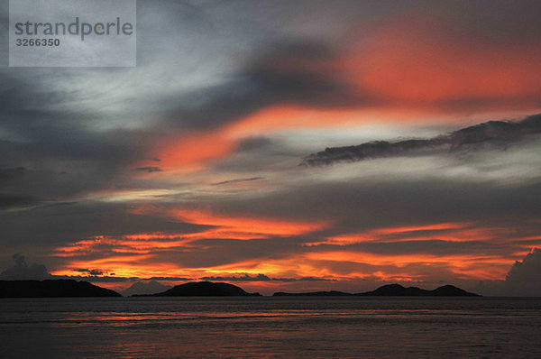 Asia  Indonesia  Sunset over Komodo Island.