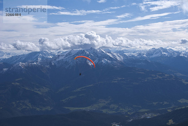 Switzerland  Casson Delta  Paraglider over mountains