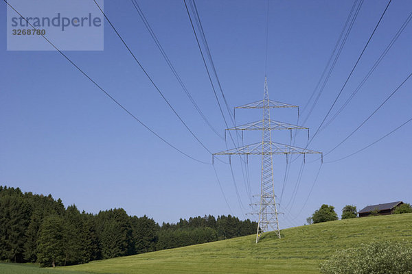 Germany  Bavaria  Power poles in landscape