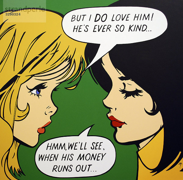 Sprechende Freundinnen in einem Comic
