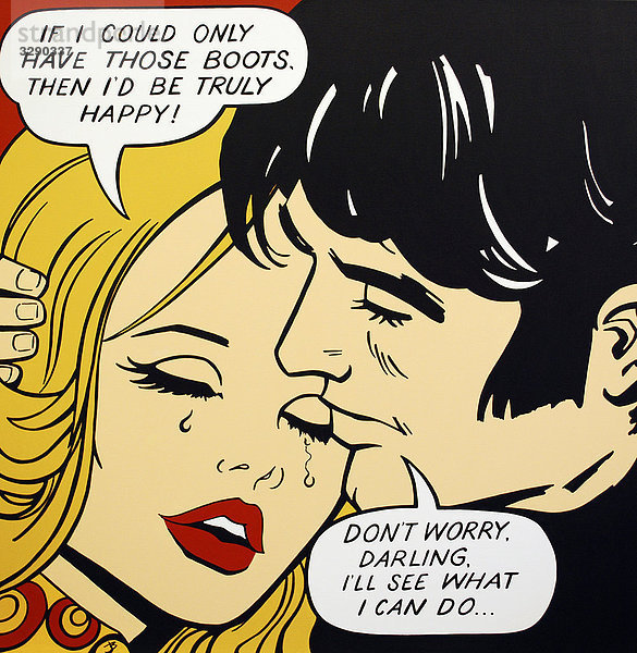 Mann tröstet weinende Frau in einem Comic