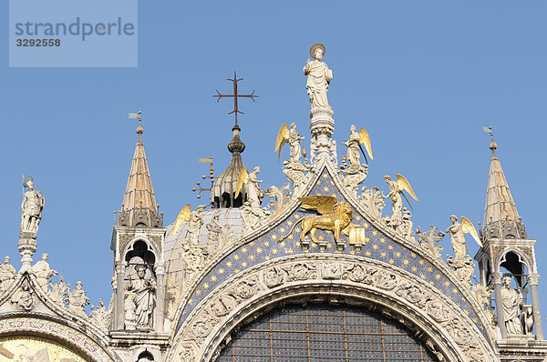 Markusdom  Venedig  Italien  Flachwinkelansicht  Detail
