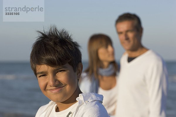 Familie am Strand.