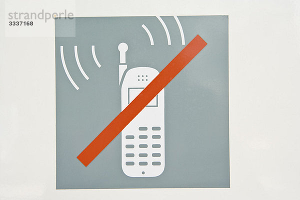 Zeichen zum Verbot der Benutzung von Mobiltelefonen