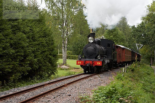 Eine alte Schwarz Dampfmaschine  Schweden.