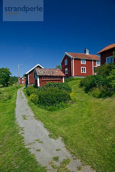 Red cottages  Smaland  Sweden.