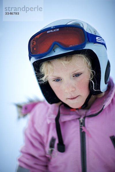 Mädchen Skifahren  Schweden.