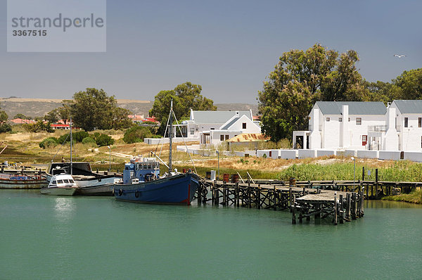 Südliches Afrika Südafrika Wasser Landschaft Gebäude Küste Boot Western Cape Westkap