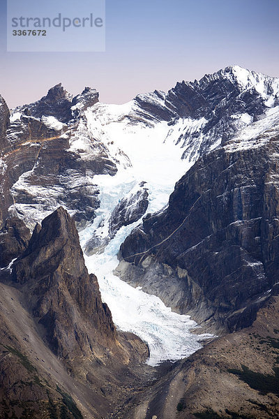 Chile  Südamerika  März 2009  chilenische Patagonien  Torres del Paine National Park  Landschaft  Landschaften  Natur  Berge  Gletscher